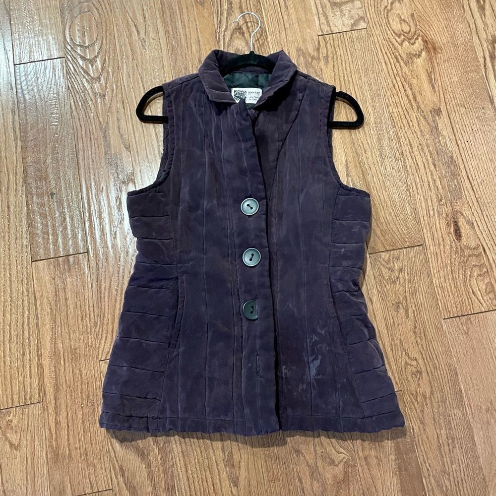 SALE Habitat purple button front puffer vest
